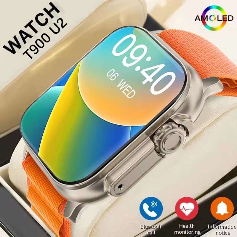 Pour Apple T900 Smart Watch 49 mm NFC Men Femmes GPS Track Bluetooth Call bt Music Games Wireles Charge Smartwatch