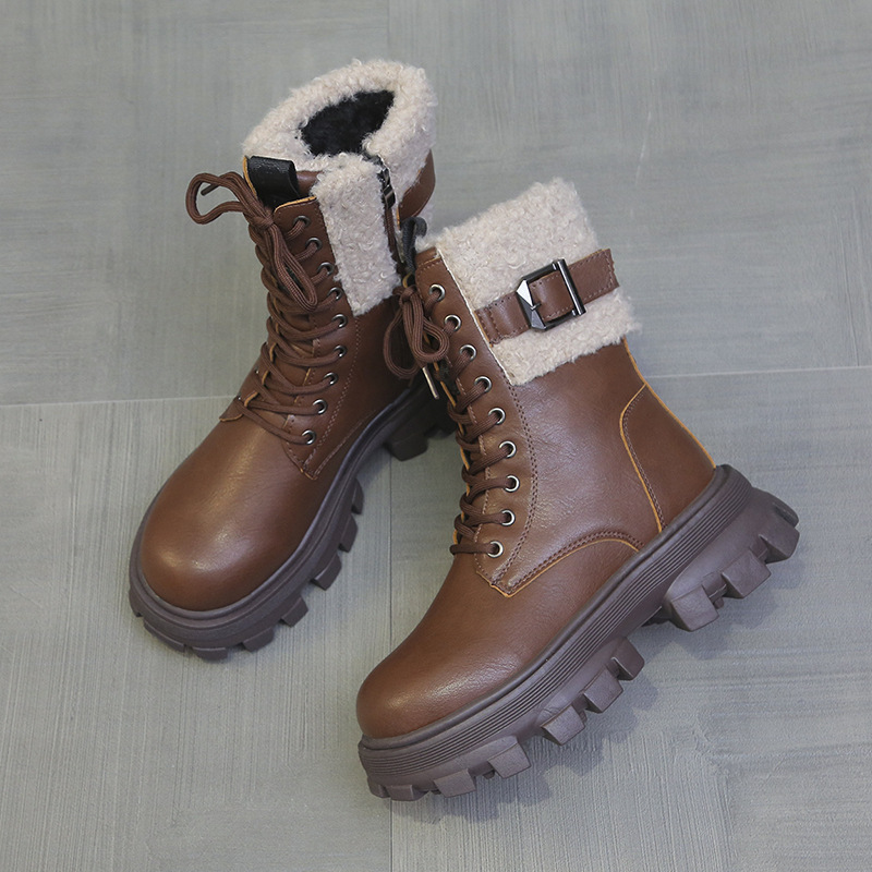 2024 new autumn and winter veet thickened Martin thick soled short boots