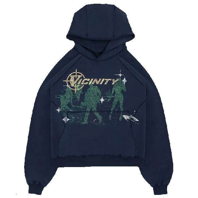 American Retro Hiphop Zipper Hoodie Men's Personalized Street Harajuku Anime Printed Hoodie Long Sleeve Coat