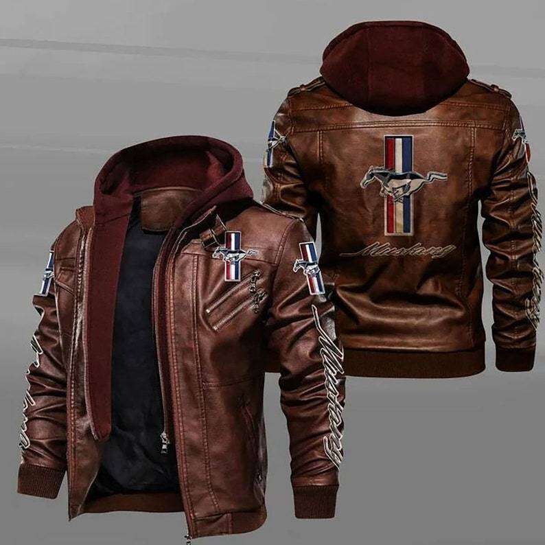 European Size Ford Mustang Road Motorcycle Windproof Warm Fashion Coat Leather Jacket