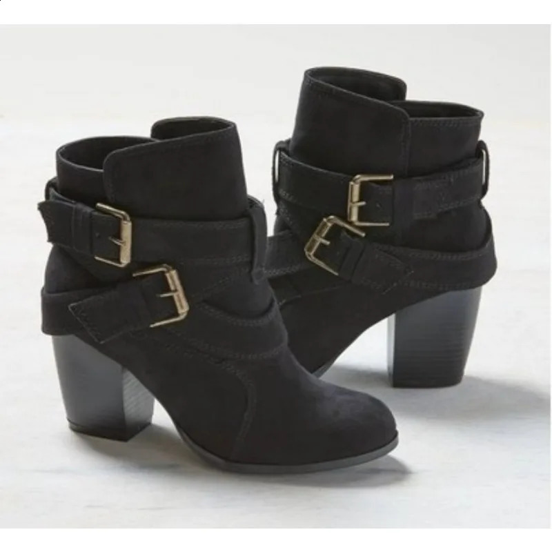 Comemore Ankle Boots for Womens Casual Spring and Autumn Womens Chelsea Short Boots 2024 Trend Solid Thick High Heels Botas 240914