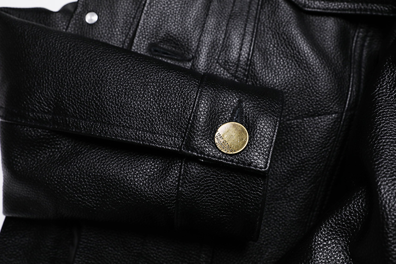 2023 New Cowboy Genuine Leather Jacket Men's Natural Cowhide Slim Short Coat Casual Style Single Breasted Fashion Clothes