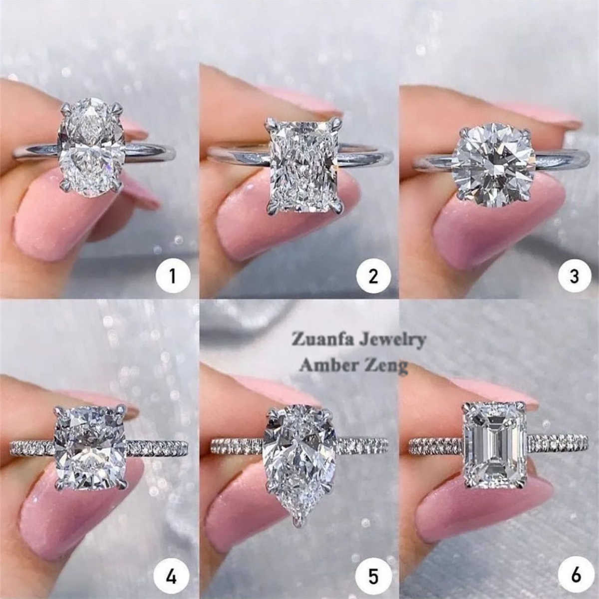 New Design 18K Solid Gold Stone Ladies Engagement Wedding Rings Set Women D Color Vvs Diamond Jewelry Moissanite Ring