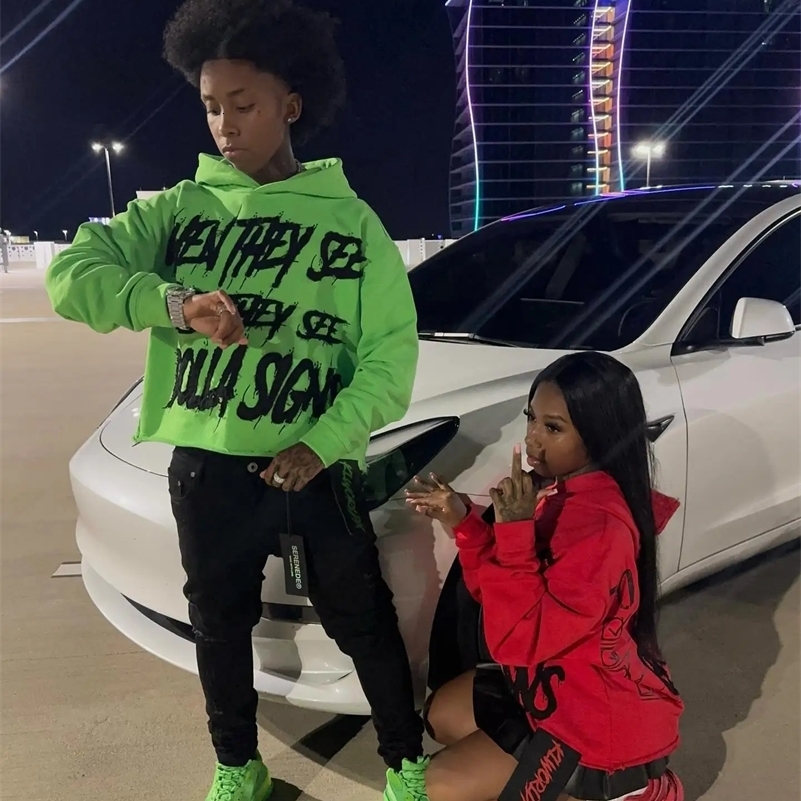 American Y2K Couple Hoodies INS Street Style Color Matching Letters Loose Sweater Hip Hop Harajuku Retro Hipster Hoodies 240911