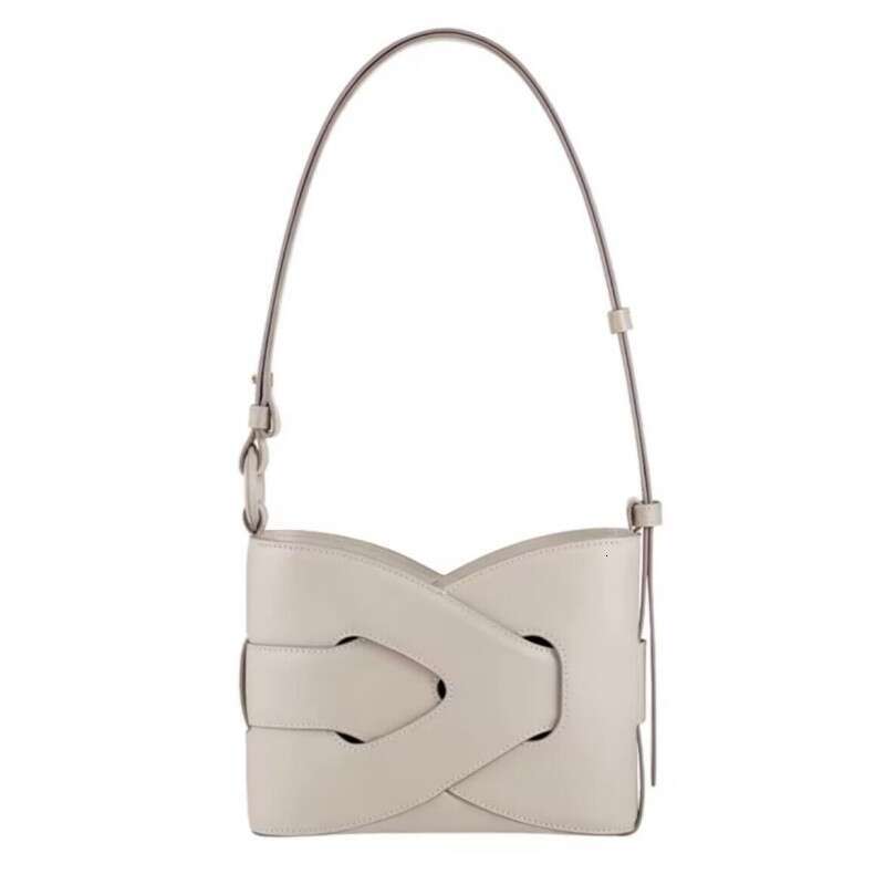 Handbags, Geometric Design Crossbody Classic Symmetrical Genuine Leather Shoulder Bag, Niche Style Mini Bucket Bag