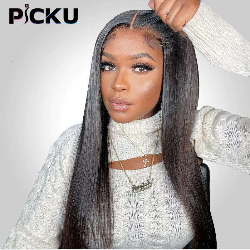 Straight Glueless Preplucked Human Ready To Go 6X4 Closure Front Wigs For Women Lace Pre Cut Wig Noglue Naturehaire