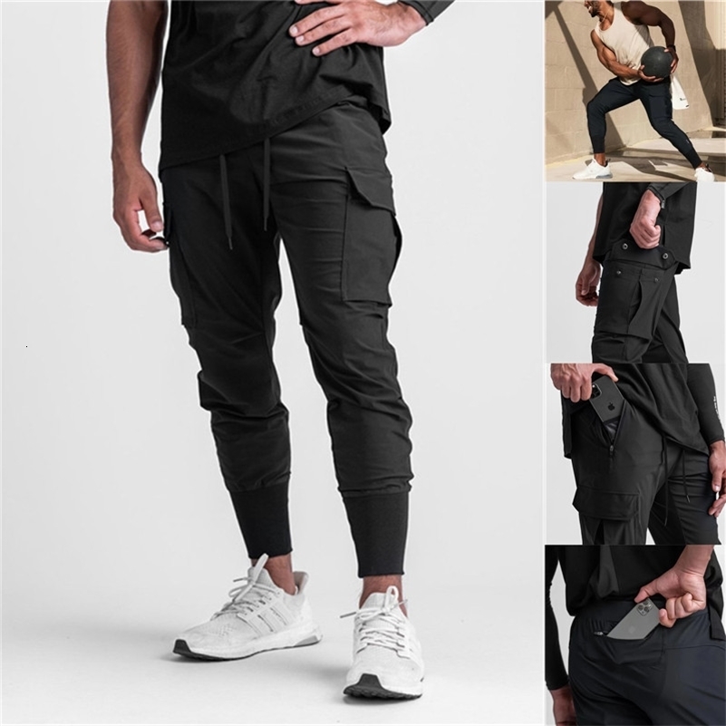 Y2K Techwear Mens Gym Jogging Black Pants Sweatpants Mens Casual Cargos Trousers Bound Feet Basketball Sport Pant Pantalon Homme 240911