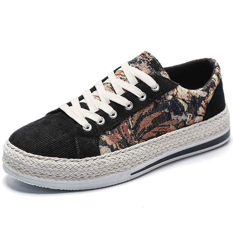 Breathable Canvas Men's Casual Shoes: Trendy 2024 Soft Sole Chinese Fashion Comfort f664