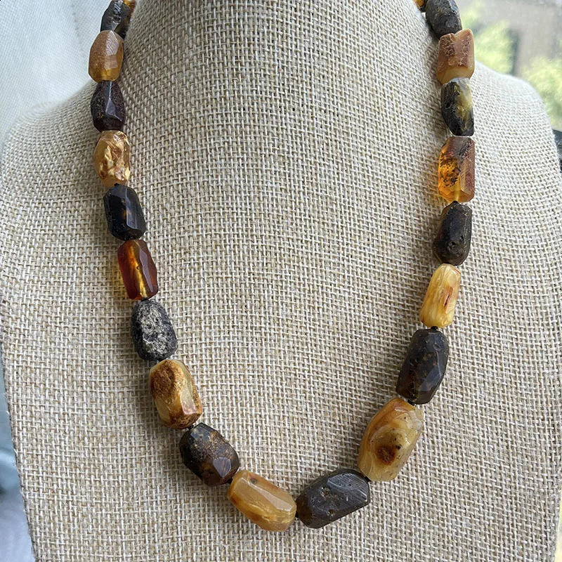 Baltic Amber Necklace for Women 50cm Fashion Adult Original Handmade Gemstone Beads Gorgeous Treatment Jewelry Supplier 240914