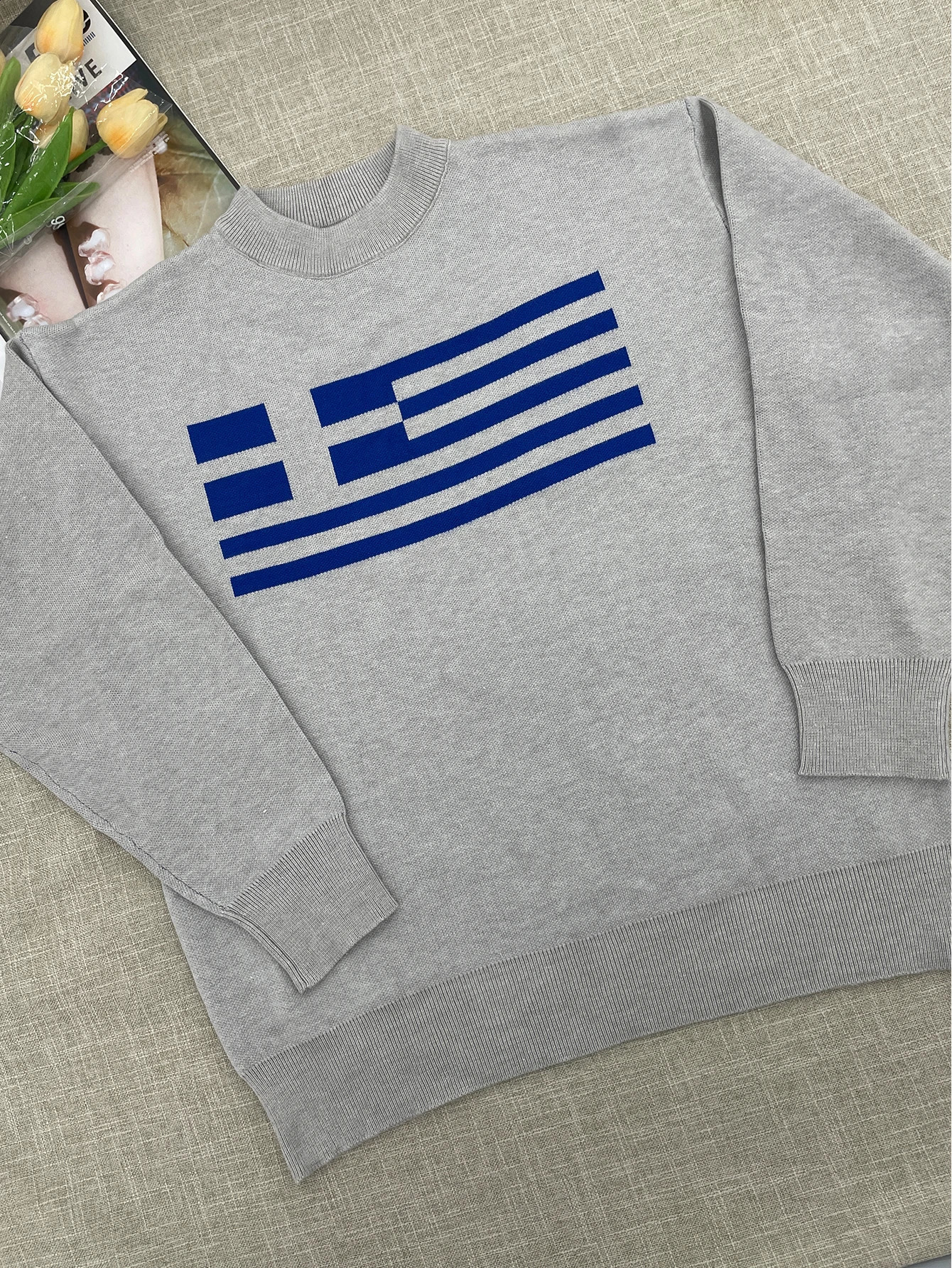 2000s Print Loose O-neck Pullover Unisex Vintage Casual Long-sleeved Sweater Autumn Winter Warm Basic Y2K Sweater Women Clothes 240918