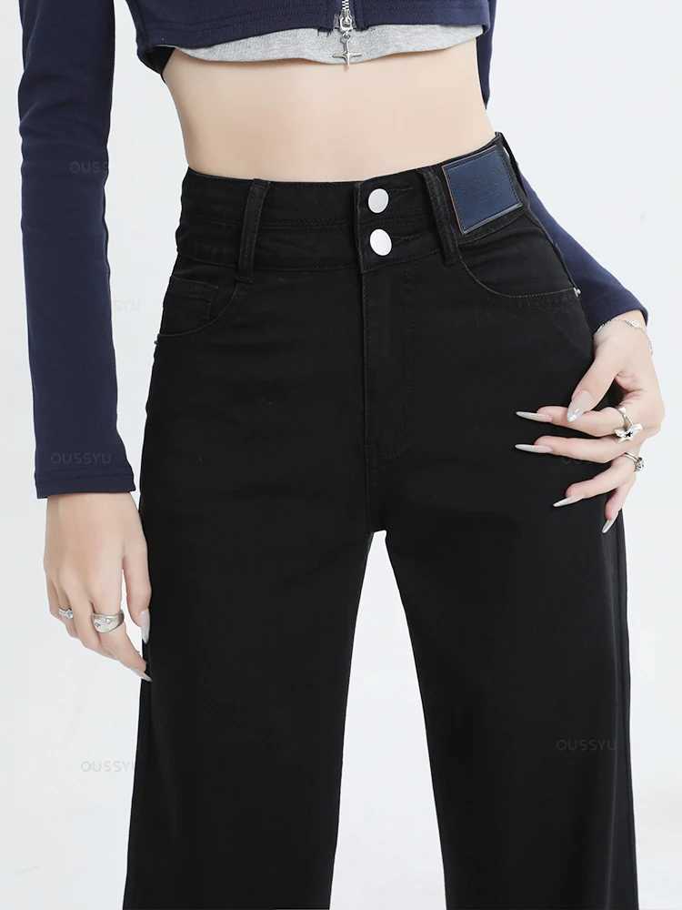 Brand Clothing Summer Thin Soft Lyocell Fabric Womens Jeans Baggy Denim Pants Black Lengthening Casual Trousers Female XS-XXL M240914