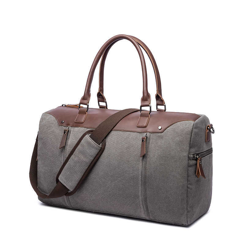 Korean version portable canvas bag, solid color casual luggage bag, suitable men women, travel bag, single shoulder crossbody bag 240915