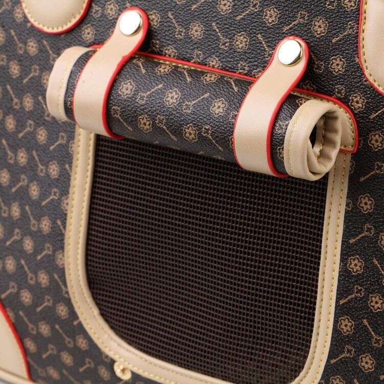 Others Dog Carrier High-end Pet Carrier Puppy Small Cat Valise Sg Bag Waterproof Premium PU Leather Carrying Handbag for Outdoor Travel Walking Hikin 