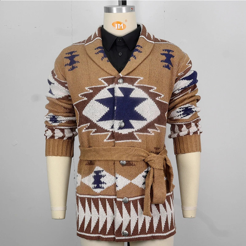 Mens Heavyduty Jacquard Sweater Autumn and Winter Thick Cardigan Casual Fashion Man Knit Jacket Clothing Top 240918