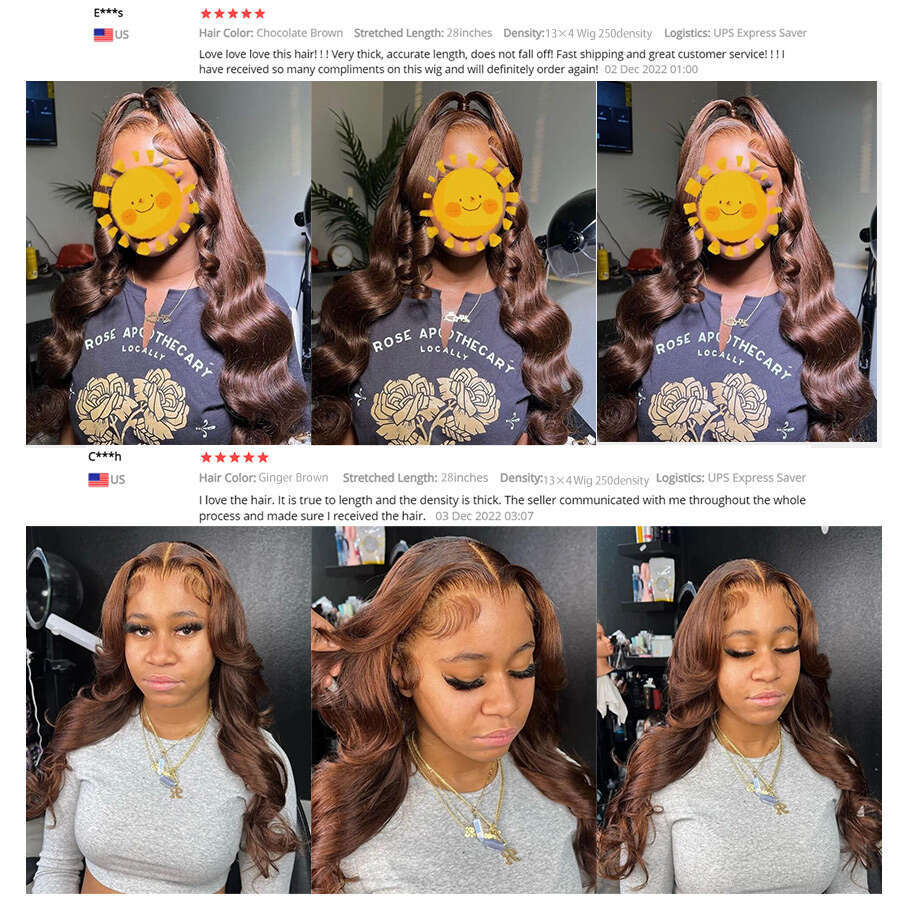250 Density Body Wave Wig 30Inch Ginger Chocolate Brown Hd Frontal Colored Lace Front Human Hair Wigs For Women