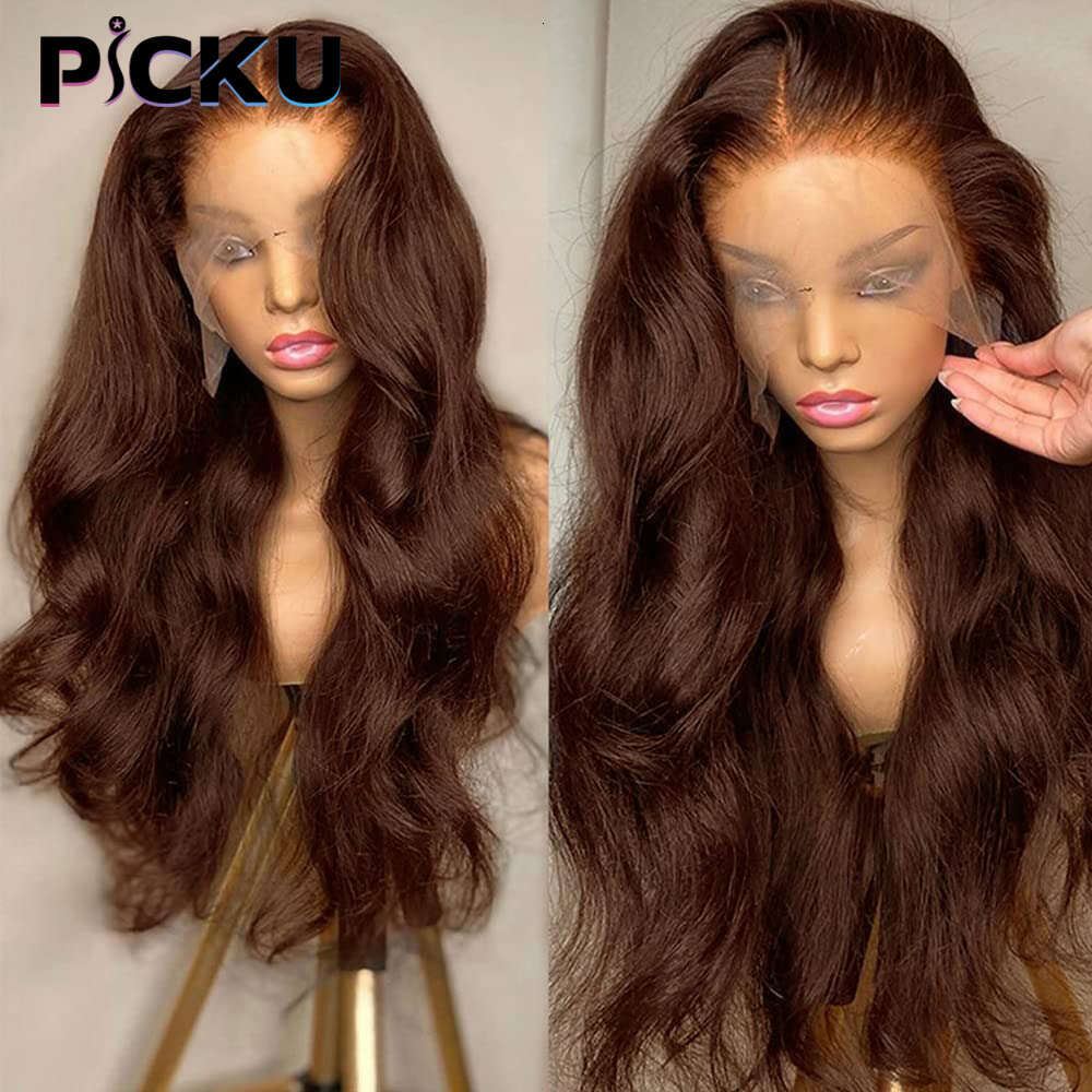 250 Density Body Wave Wig 30Inch Ginger Chocolate Brown Hd Frontal Colored Lace Front Human Hair Wigs For Women