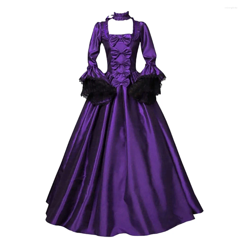 Casual Dresses Steampunk Vintage Women Medieval Dress Victorian Gothic Lady Vampire Lace Long Sleeve Halloween Masquerade Costume