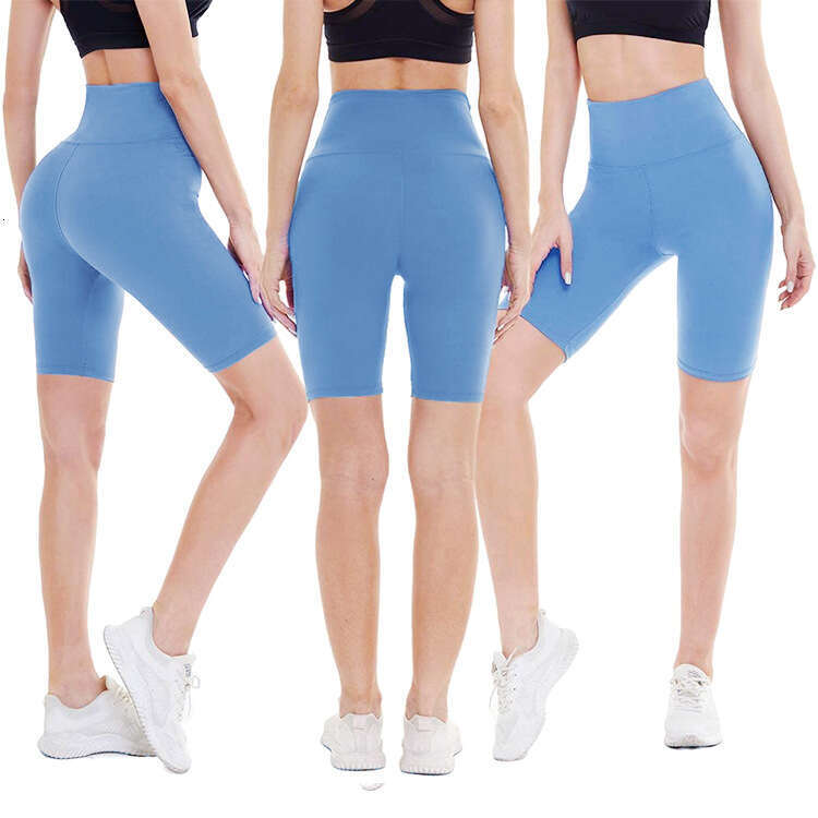 Hot selling yoga shorts for foreign trade, women's nude yoga fitness pants, high elasticity, tight fitting, abdominal and hip lifting cycling pan
