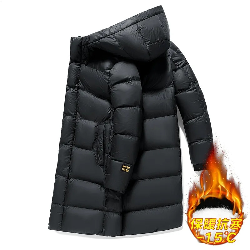 Hood Waterproof Parkas Men Warm Winter Long Casual Thick Warm Jacket Coat Men Outwear Fashion Pockets Parka Jacket 240913