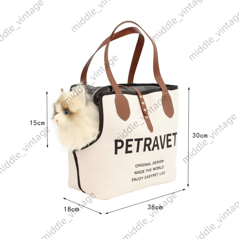 Canvas One-shoulder Cat & Dog Bag - Portable Pet Outing Carrier For Animal Travel Storage