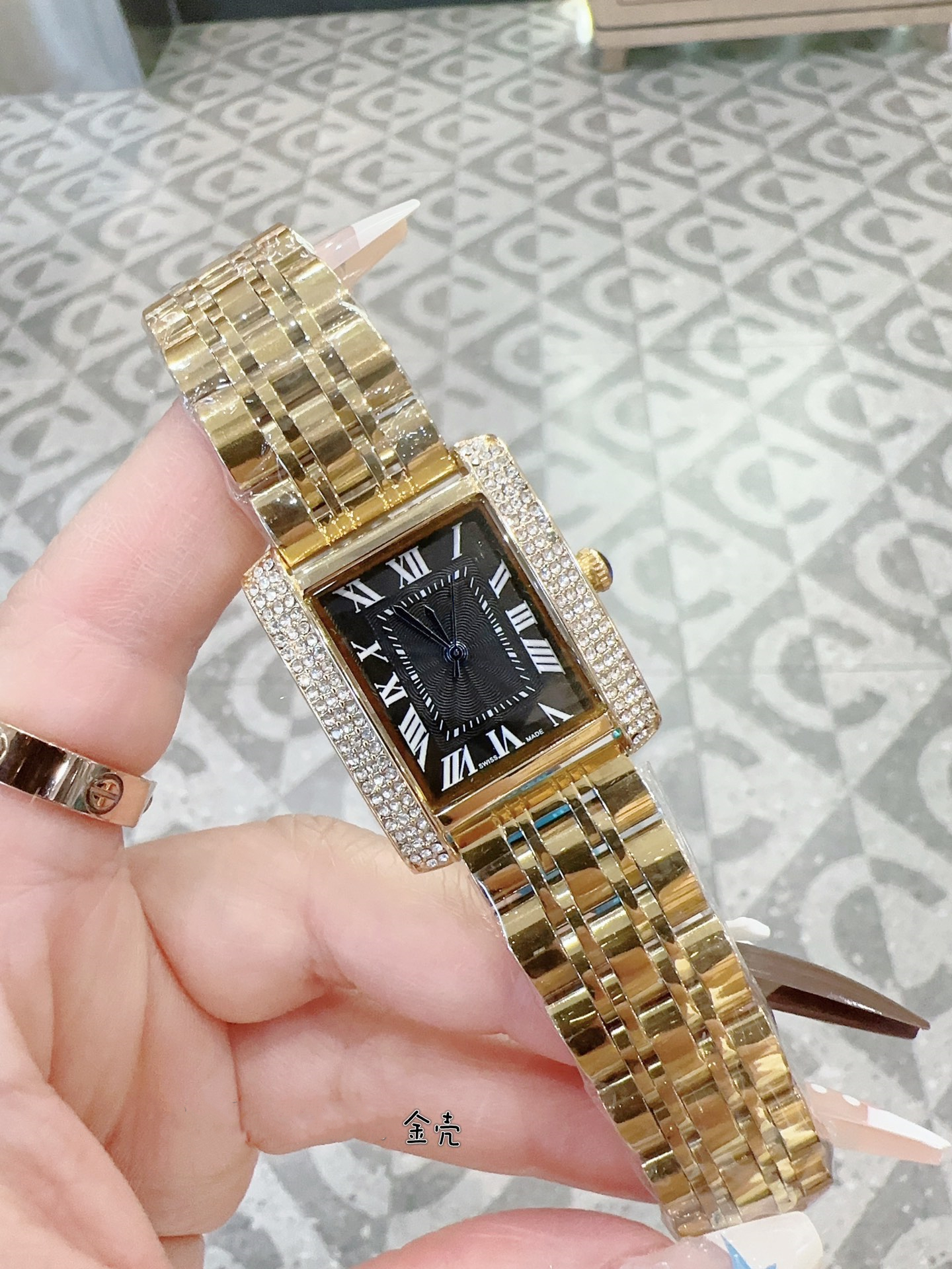 Good quality women tank watches fashion style watch lady quartz movement stainless steel strap casual womens Panthere wristwatches waterproof De Luxe #269