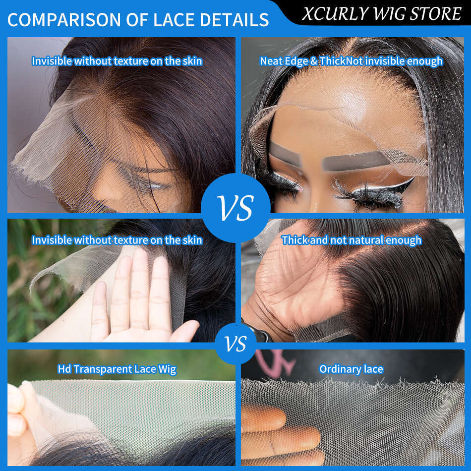 Xcurly 40 Inches 250 Density HD Lace Wig 13X6 Human Wigs 13X4 Straight Closure Natural Baby Hair Preplucked For Women