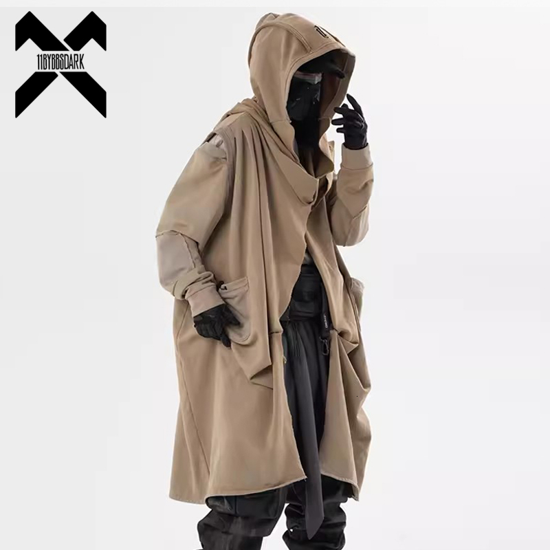 11 Bybb's DARK Vintage Ripped Destroyed Beggar Trench Coat 2023 Autumn Retro Long Jacket Windbreaker Mens Loose Clothing