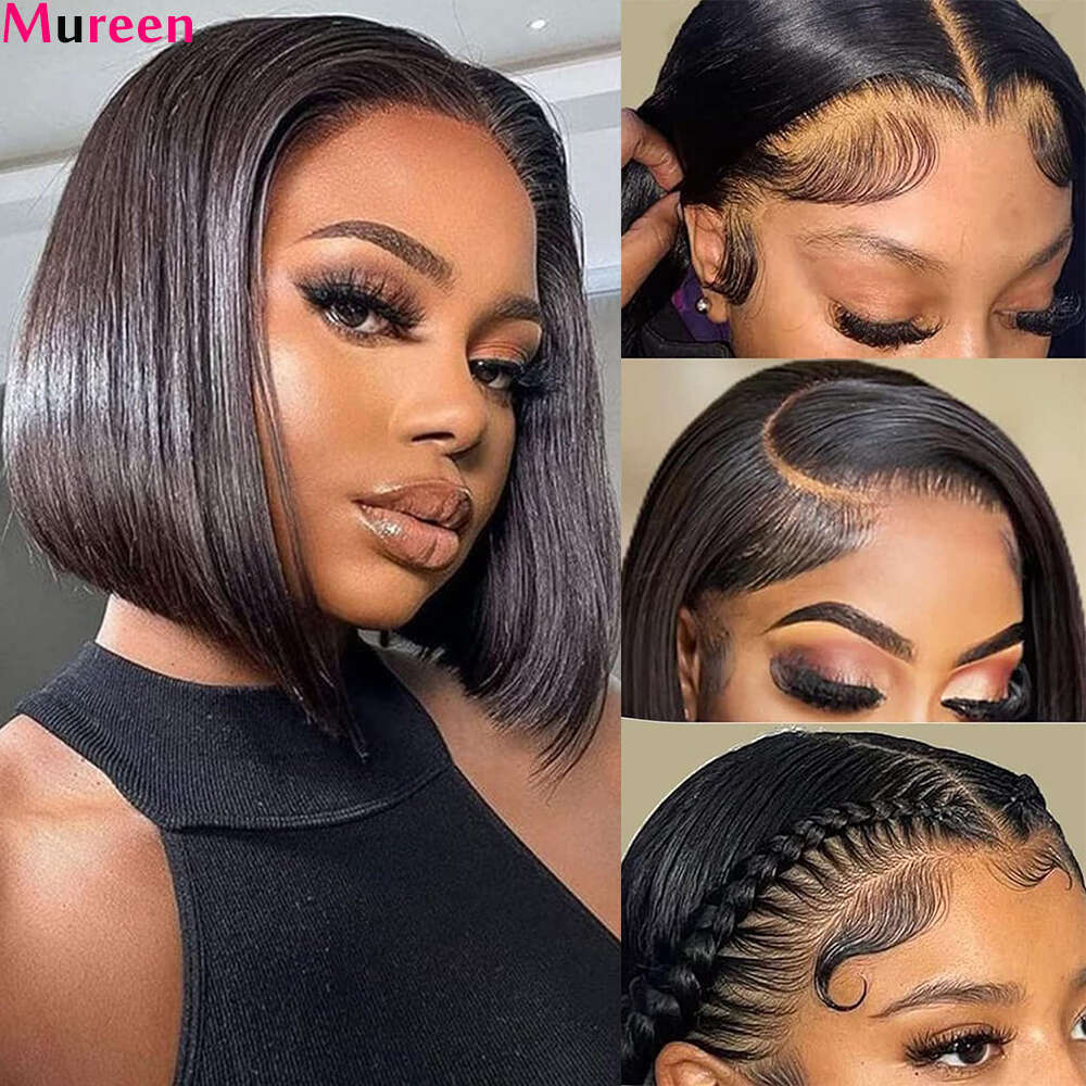 Straight Bob Front Wigs For Women Transparent Full Lace Frontal Wig Human Mureen Hair Wholesale Price
