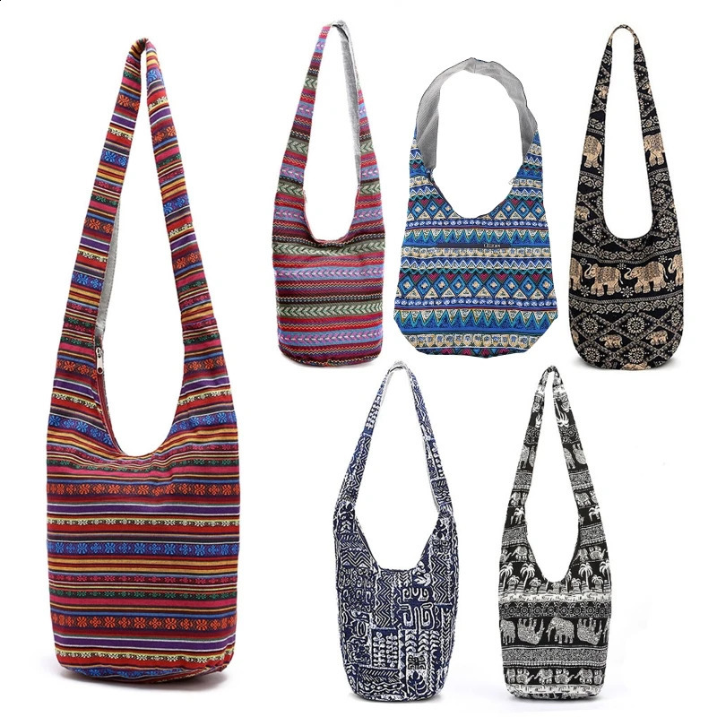 Womens hippie shoulder bag edge large wallet ethnic handbag travel bag 240918