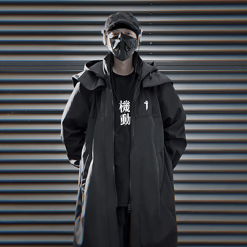 11 Bybb's DARK Men Tactical Trench Jacket 2024 Autumn Coats Windbreaker Mens Loose Punk Functional Long Jackets Techwear