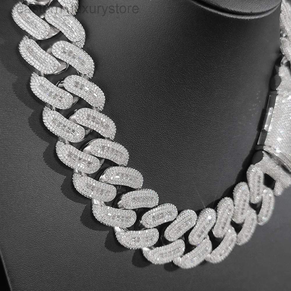 Hip Hop Jewelry 29mm Rectangle Zircon Diamond Chain Link Cuban Necklace Men Iced Out Bling CZ Cuban Chain