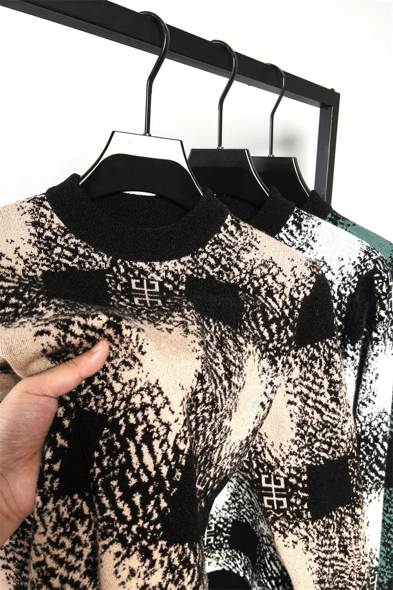 HighEnd Quality Mens Knitted Pullover Autumn Winter Exquisite Embroidered Sweater Japanese Fashion Street Warm Clothing 240907