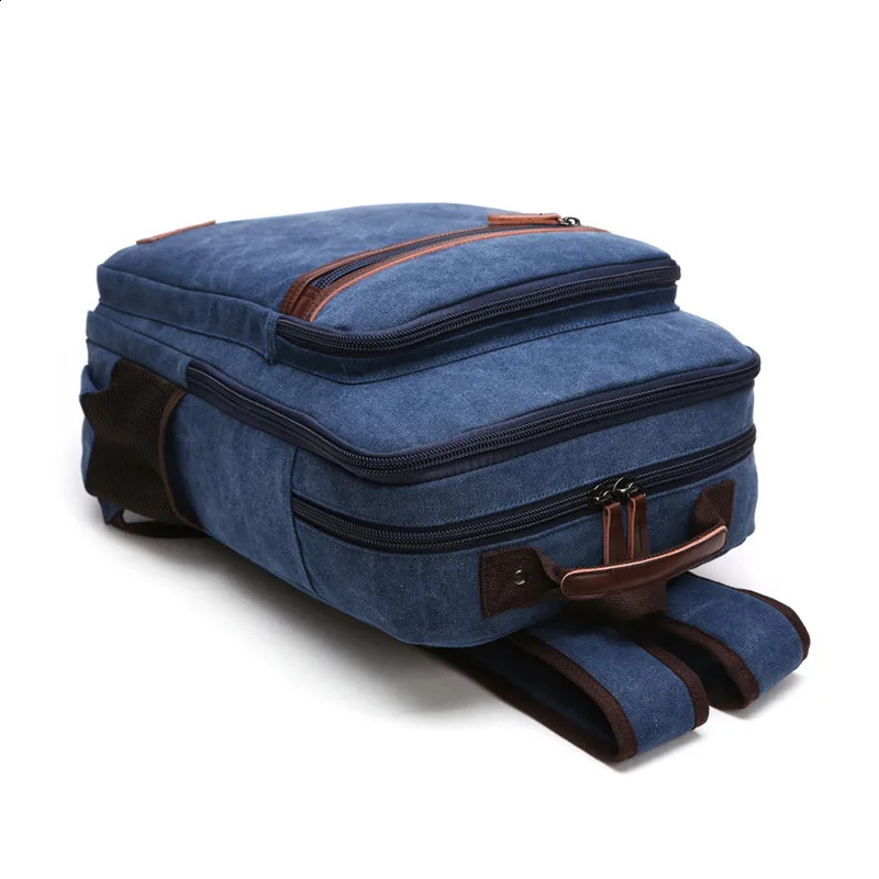 Retro canvas backpack for men large capacity travel shoulder bag teenagers school laptop 240913