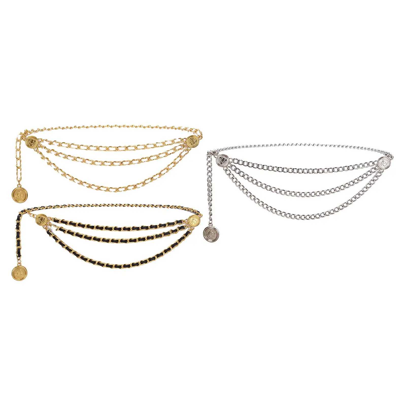 Belts Waist chain with multiple layers of exquisite retro flexible buttons suitable for brides and women J240913