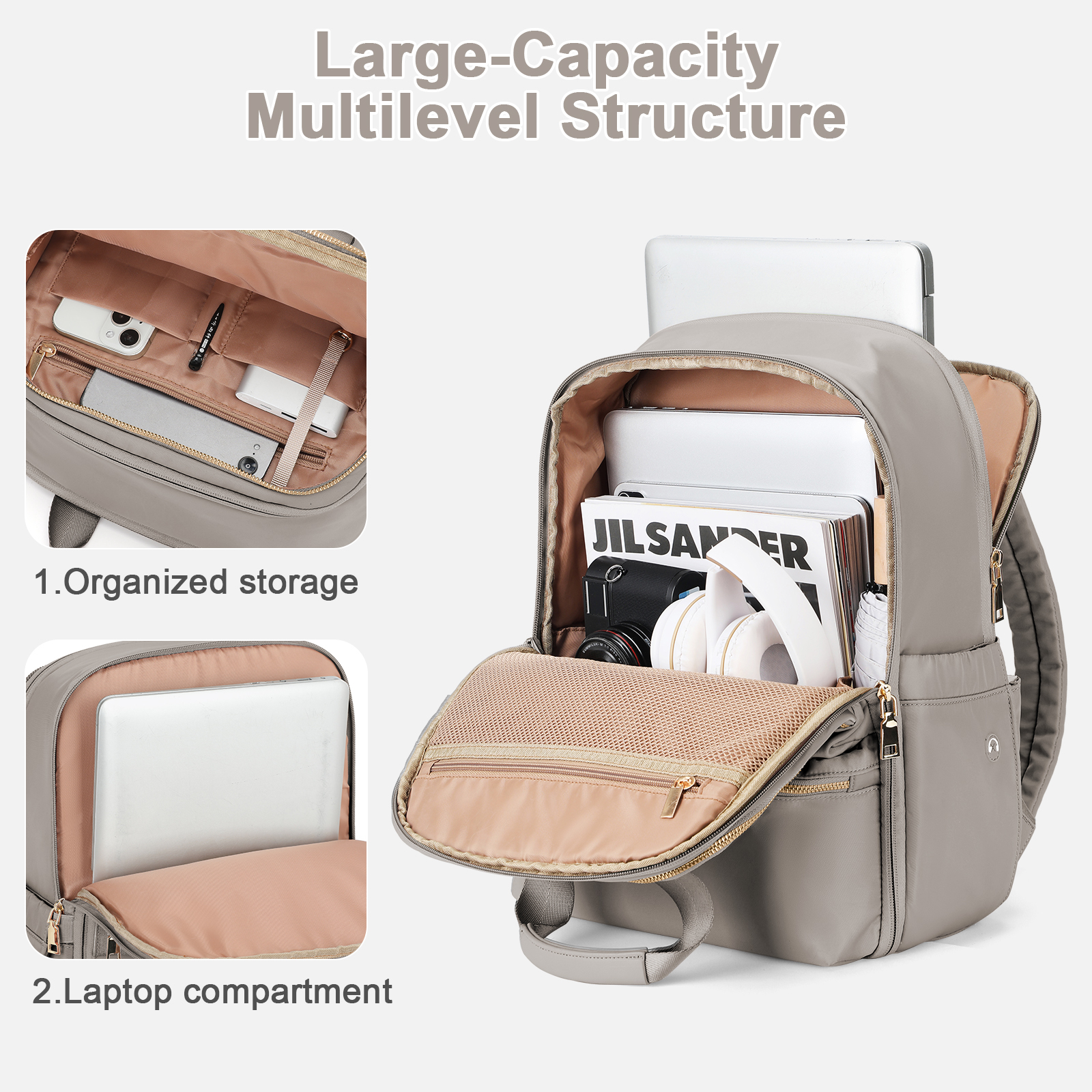 For Women Brand Large Capacity College Laptop Backpac, Work Elegant Handbags, Men Flight Cabin Travel Backpack