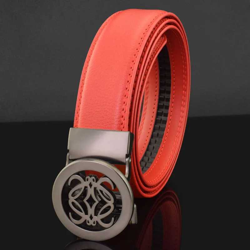 Belts High quality automatic buckle mens gold buckle fashionable waist belt made of genuine leather black denim leather cintos masculinos green J24091