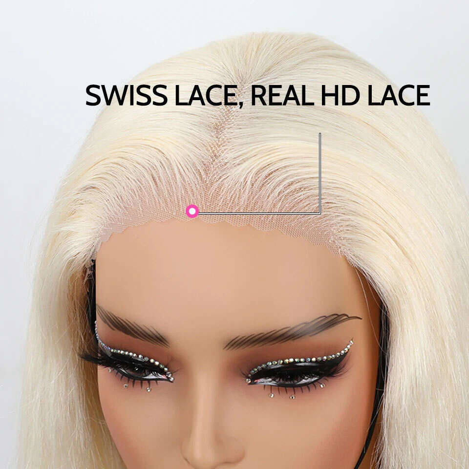 Honey Blonde Glueless Human Hair 100% Malaysia Bone Straight 613 HD Frontal Wig 13X6 Color Lace Front Wigs For Women