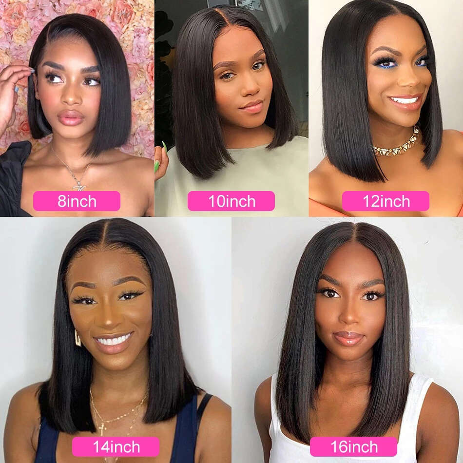 Human Bob Transparent With Baby Hair Remy 13X4 4X4 Wig For Women Lace Wigs Pre Plucked Bleached Knots