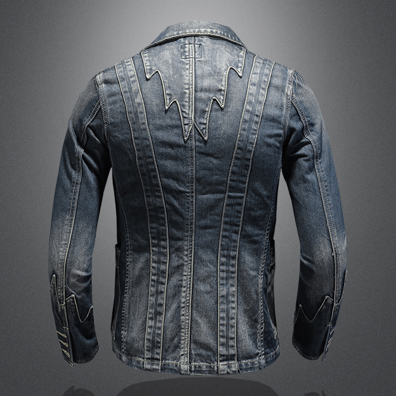 High Quality Spring Autumn 2024 New Men's Fashion Europe And The United States All Casual Suit Denim Jacket Slim Retro M-4Xl