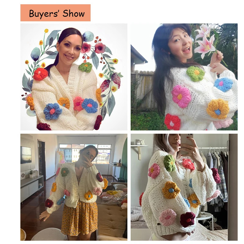 Mosimolly Handmade Wer Sweater Cardigan Women Jumper Knitting Coats Outerwear 2021