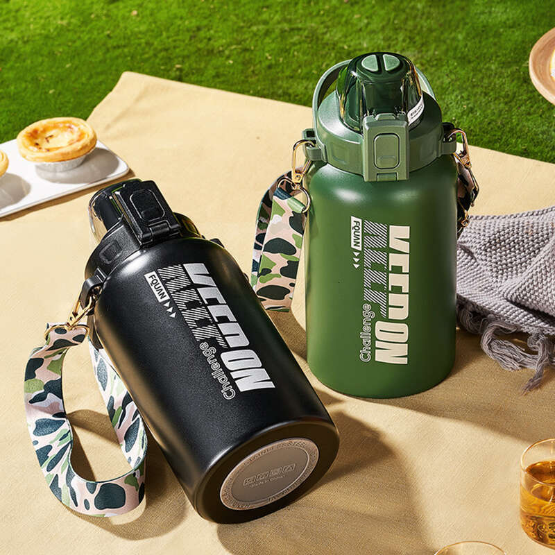 1.1L Sports Water Stainless Steel Large Capacity Double Wall Vacuum Insulated Thermos Bottle Keep Cold/Hot Thermal Out