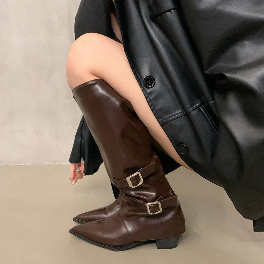 Vintage Pointed Toe Boots Clunky Heel Comfort Trendy Shoes | 2024 Fashion bec2