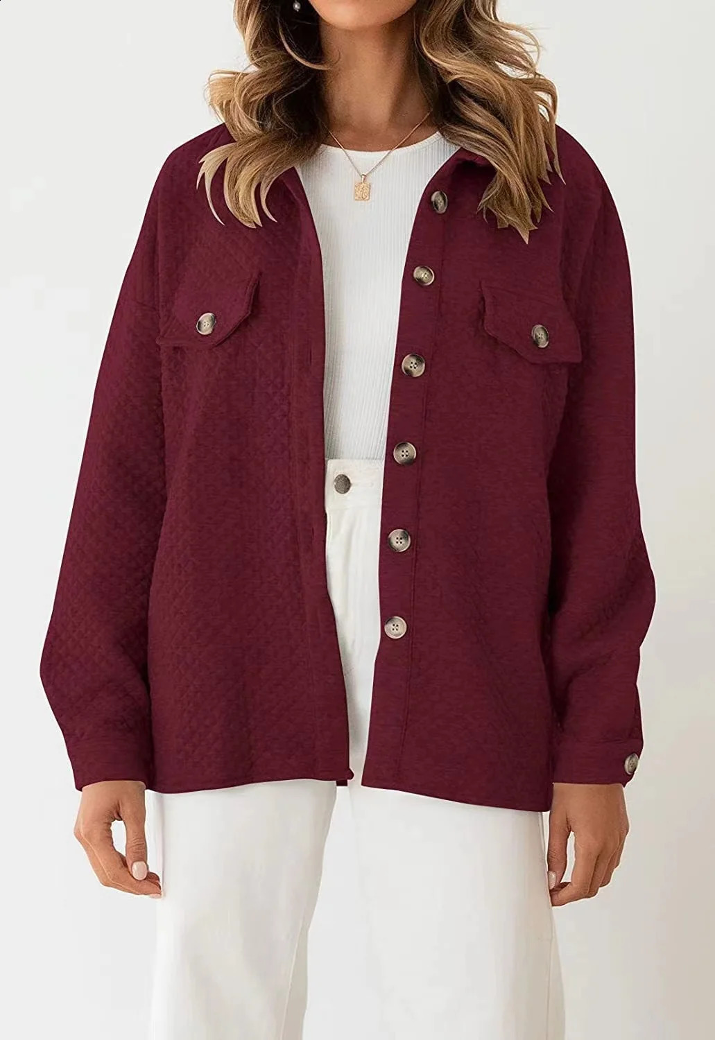 2024 Womens Autumn Winter Polo Collar Long Sleeve Jacket Loose Comfortable Versatile Elegant Fashion Tops 240911