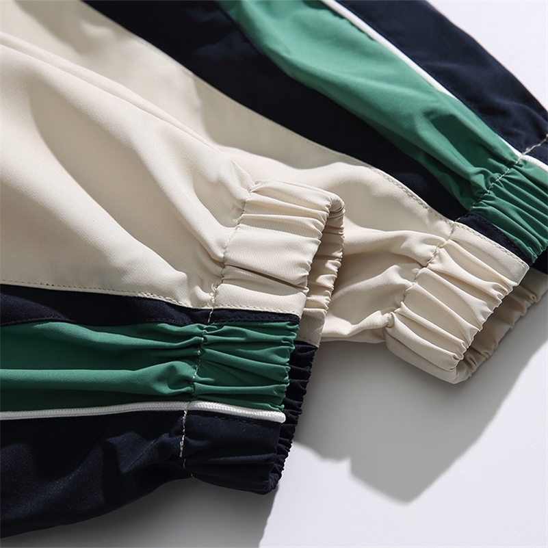 Una Reta Man Pants Harajuku Hip Hop Color Stitching Pants Men Sweatpants Fashion Elastic Waistline Sweatpants Couple Trousers 240911