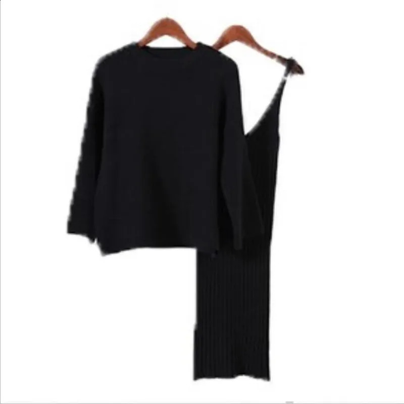 Loose sweater set for womens fashion two-piece skiing spring/summer solid color student pulley 240918