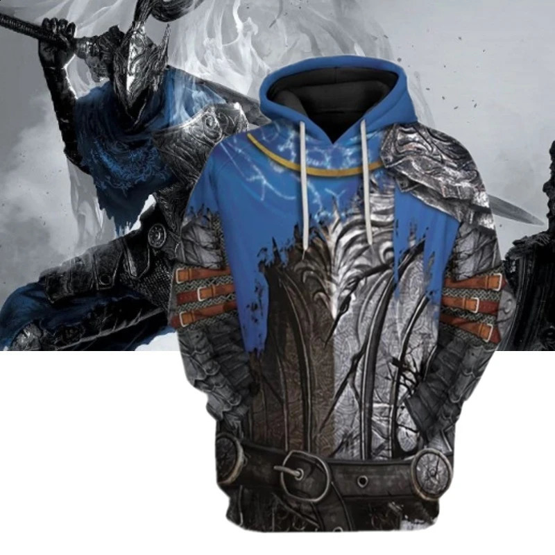 Mens And Womens 3d Printed Game Dark Souls Hoodie Fashion Casual Hooded Sweatshirt Cool Sport Oversized Loose Top 240910