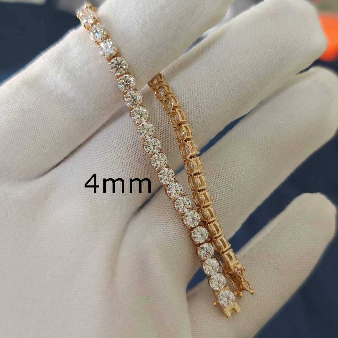 3MM 4MM RoundTennis Chain moissanite lab diamond bracelet Unique Designer moissanite chain Tennis bracelet moissanite bracelet