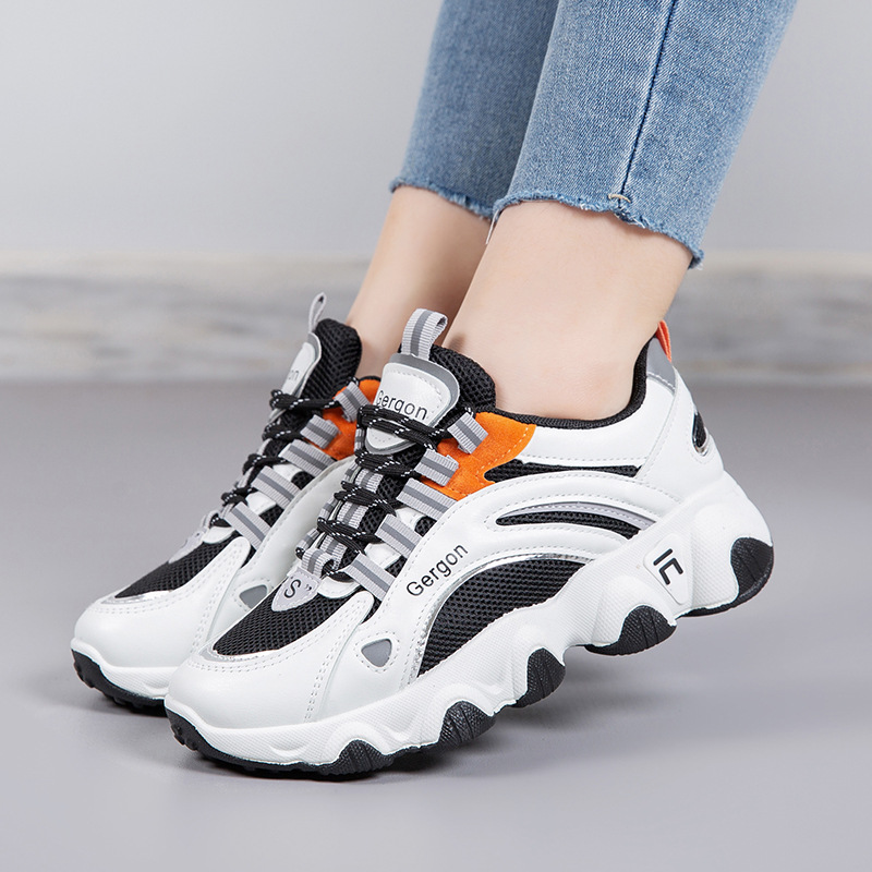 2024 Women's Soft Soled Clunky for Spring and Autumn Wear, Non-Slip Sports Shoes dh5727163