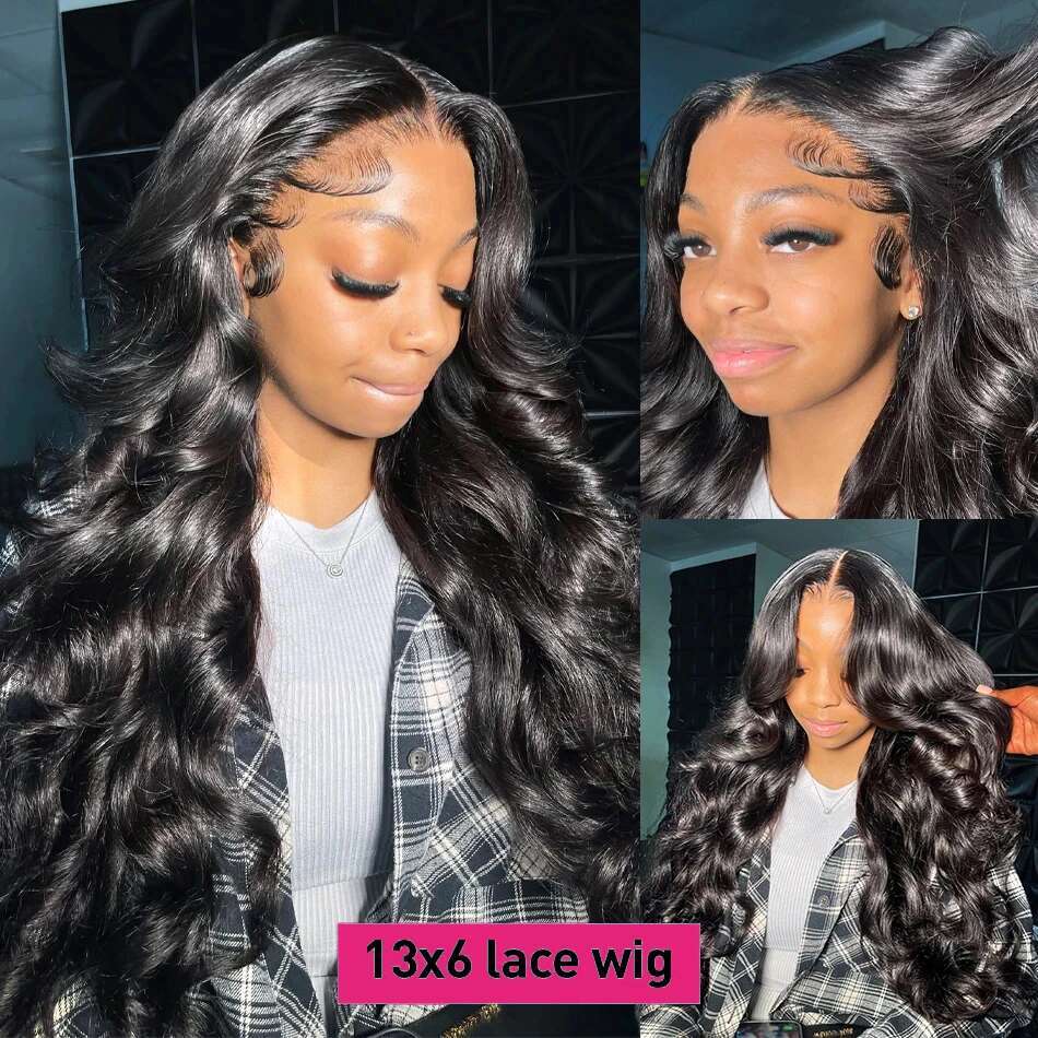 300% 13X6 HD Frontal Brazilian Body Wave For Women Lace Front Human Hair Wig Pre Plucked Wigs