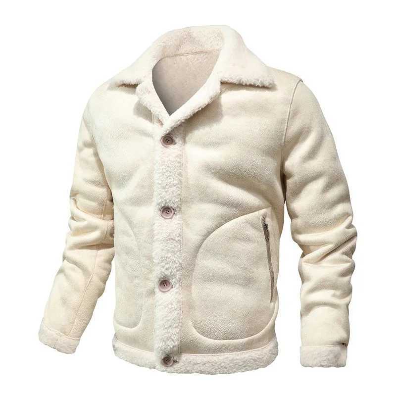 2023 Autumn/Winter Circle Collar Youth Solid Color Fur Mens Casual Set Plush Fur W241213